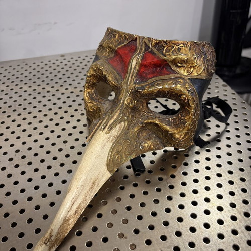 Plague Doctor Mask handmade vintage, used from Venice carnival