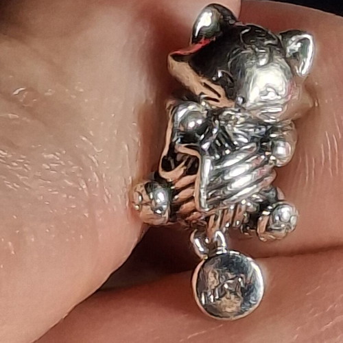 Pandora charm cat silver