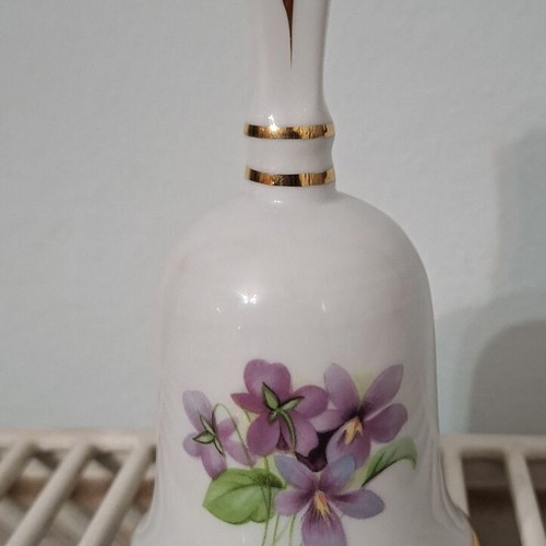 Vintage porcelain bell with February theme like new