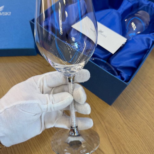 Swarovski wine glass set for two new