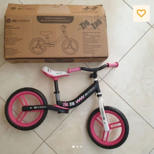 ZigZag Pink Balance Bike like new
