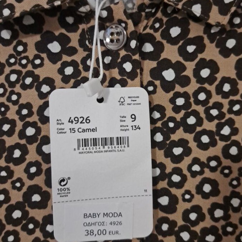 Girls' dress Mayoral new size 9, black and brown