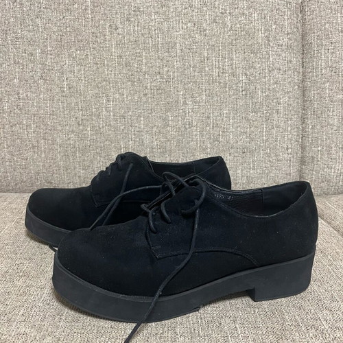 Black suede lace-up shoes size 41 like new