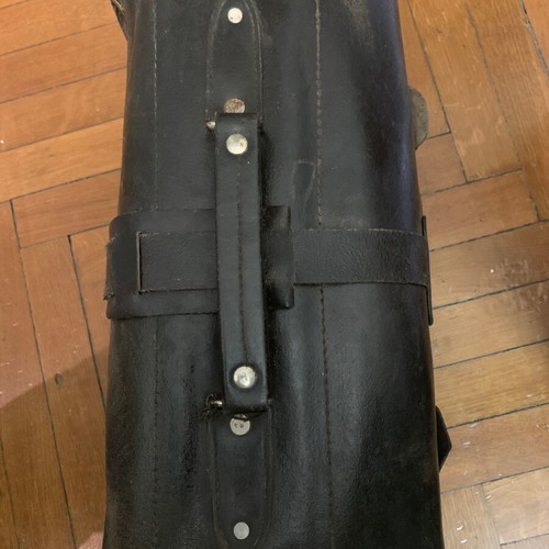 Leather technician bag used, handmade, vintage 1970s