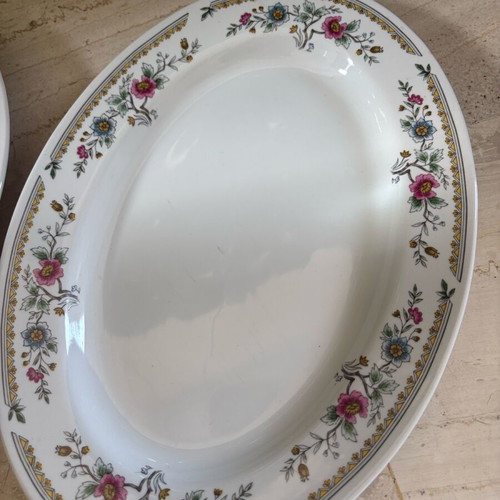 Sandrini Rich Vintage Oval Porcelain Serving Platters Set of 2 New