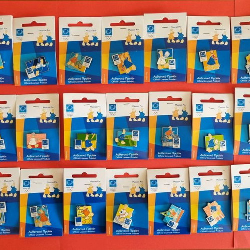 Pins Athens 2004 Mascot Sports new, set of 35 pieces
