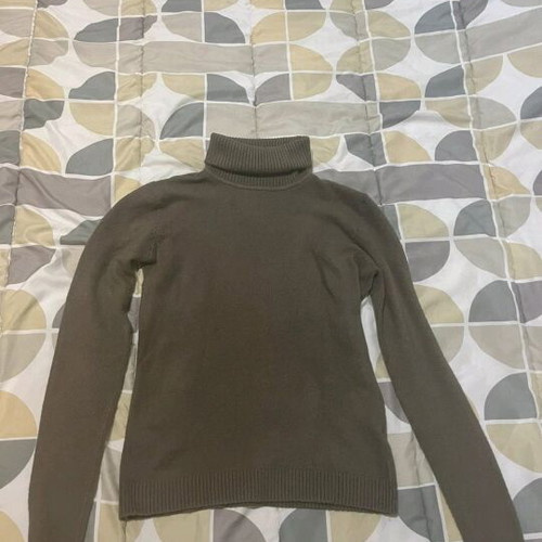 Turtleneck sweater used, beige brown, size S/M