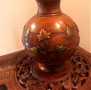 Vintage Wooden Pot Handmade Flower Pot Wooden Vase Table Kitchen Bathroom Decor βαζο ξυλινο Τελική τ