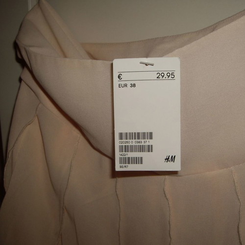 H&M skirt pink chiffon women's mini new, size 38