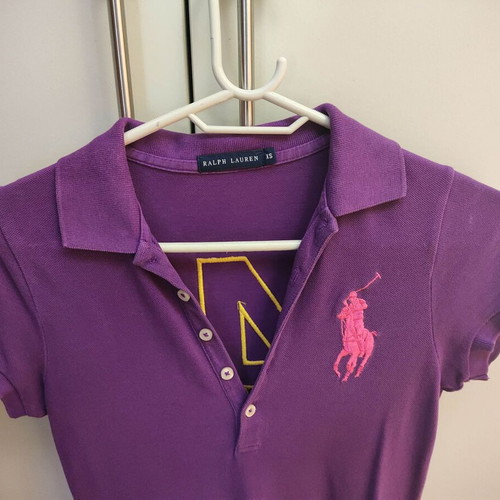 Polo Ralph Lauren dress, purple with pink details, women's