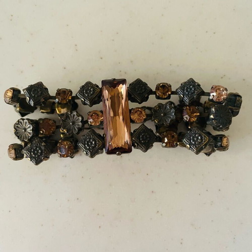 Metal bracelet new, gray and brown