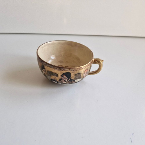 Satsuma collectible cup used with Japanese figures