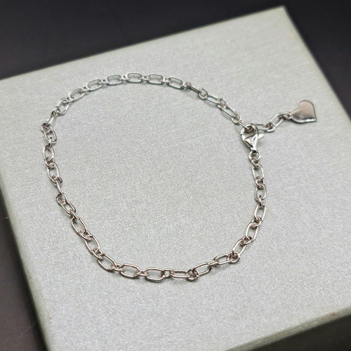 Rhodium plated silver bracelet new, 925 sterling