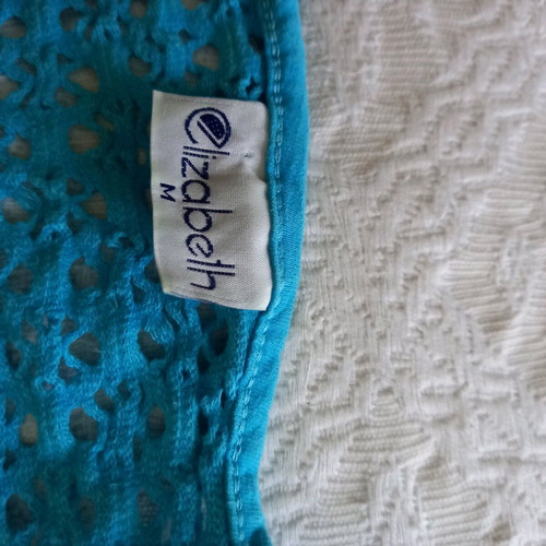 Beach dress perforated used, blue, Elizabeth George, size M