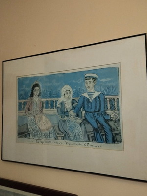 Έργα Θεόφιλος Χατζημιχαήλ μεταχειρισμένα, σετ δύο αντίγραφα με κάδρο