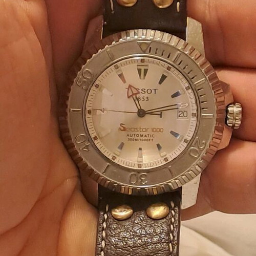 Tissot Seastar αυτόματο 300 m μεταχειρισμένο με δερμάτινο λουρί