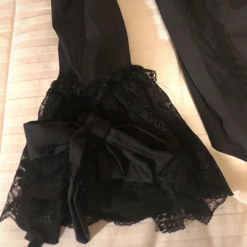 Pinko women's black shirt size 10 M with lace and ribbons like new