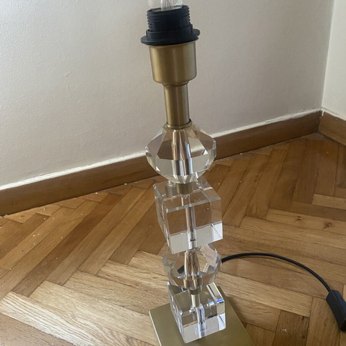 Zara Home table lamp like new with gold base and crystal