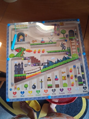 Wooden magnetic labyrinth castle game like new, Montessori skill toy