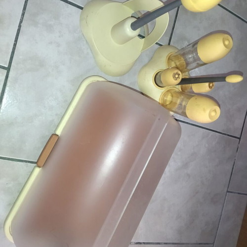 Kitchen set used with oil and vinegar, bread box, napkin holder, and paper stand