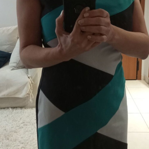 Allegra Carmine mini dress used, turquoise, white and black, size M