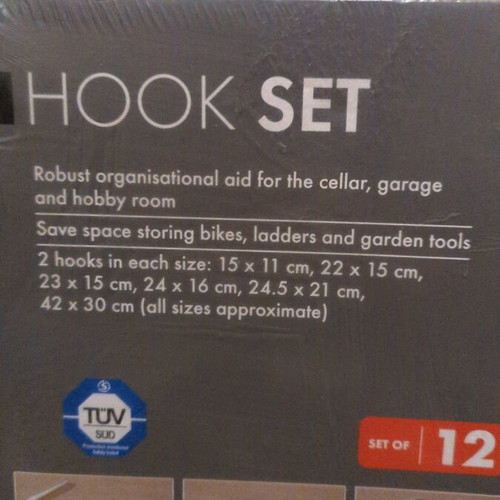 Hook set new, 12 pieces, steel tubes with sandblasting