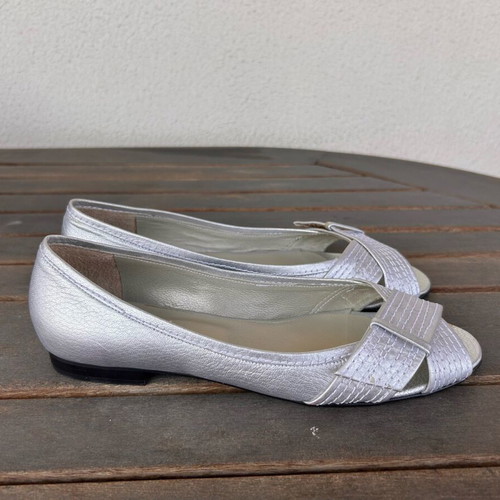 Flat leather sandals Anastasi Bournazos silver new size 39