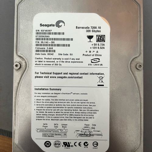 HDD disk 7200 320GB like new