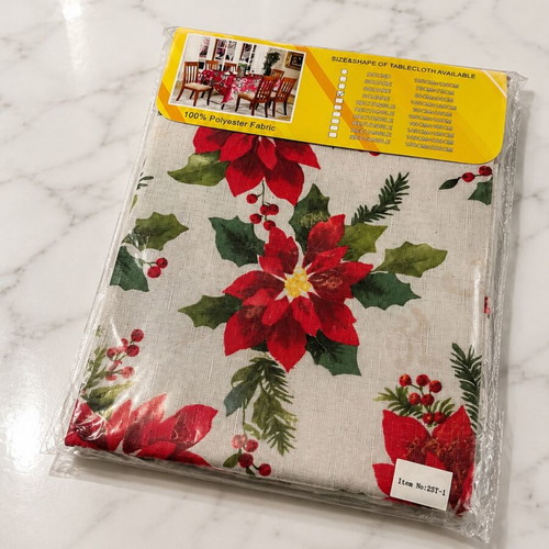 Christmas tablecloth 140x140 cm white with festive design new