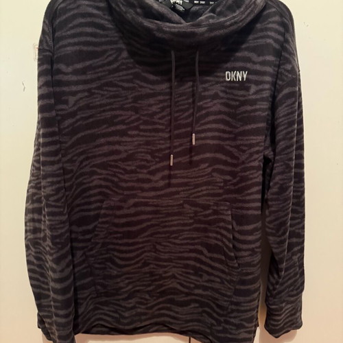 Fleece sweatshirt DKNY like new, black and gray