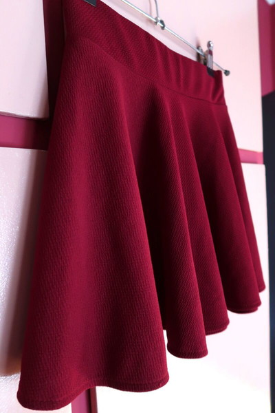 Burgundy, Skater φούστα, XS