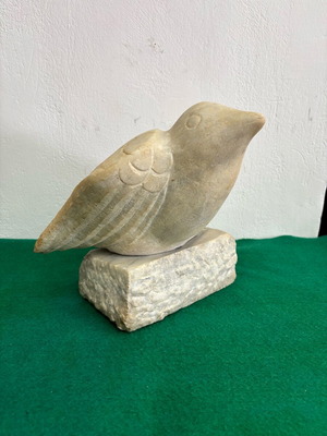 Marble folk sculpture used, bird figure, height 26cm