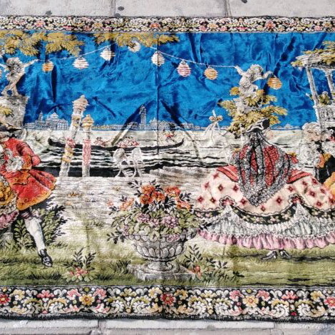 Velvet wall tapestry with theme Nobles in Venice 1080x1.20, like new