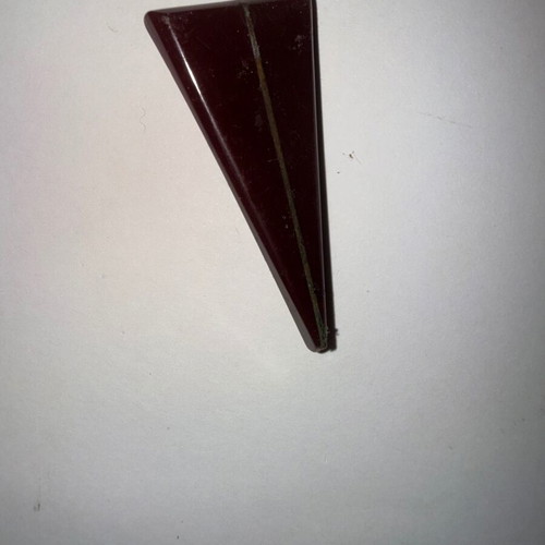 Minimal triangular pin like new, dark brown with beige line