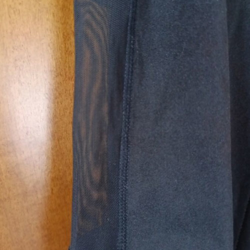 Leggings with elegant black side mesh, like new, medium-large