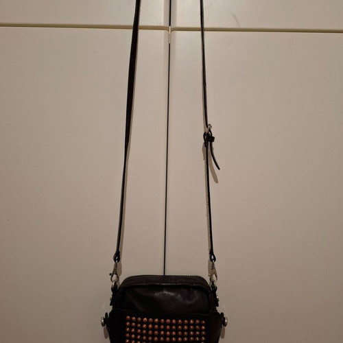 Diesel vintage Y2K black leather crossbody bag with studs used
