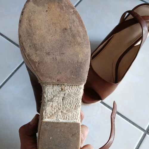 Zara Trafaluc women's platform shoes used, brown, size 38, 12 cm heel