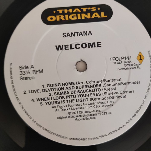 Vinyl Carlos Santana And Buddy Miles – Welcome / Live, Double Rock LP, Like New