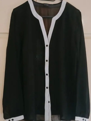 See-through shirt Bonprix Collection like new, black and white, size L/XL