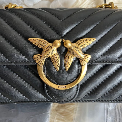 Pinko shoulder bag new, black with gold details