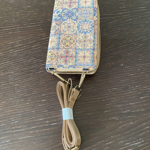 Women's wallet and mini crossbody bag with azulejos design, new