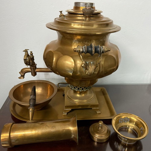 Antique Russian brass samovar 1870 used