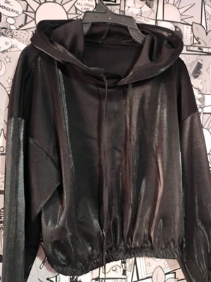 Crop top light fleece black like new, one size