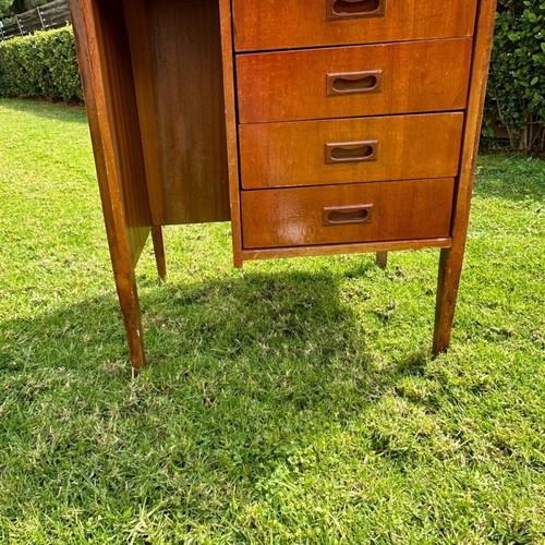 Mid-Century Modern desk with built-in bookshelf, Danish design