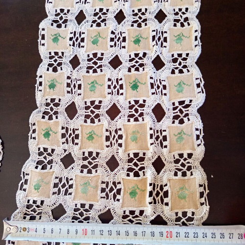 Set of 5 vintage crocheted napkins used, handmade and lace