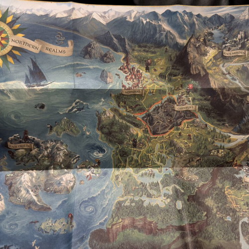 Witcher 3 Wild Hunt Authentic Game Map, Stickers and Soundtracks new