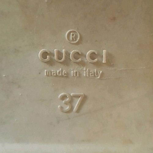 Gucci ballet flats with rubber logo like new, gray, size 37