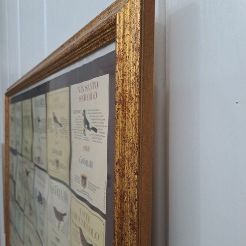 Italian Wines Poster like new with wooden frame
