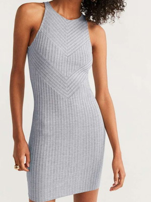 Mango fitted dress gray like new size M