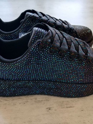Shein black sneakers with sparkling stones new